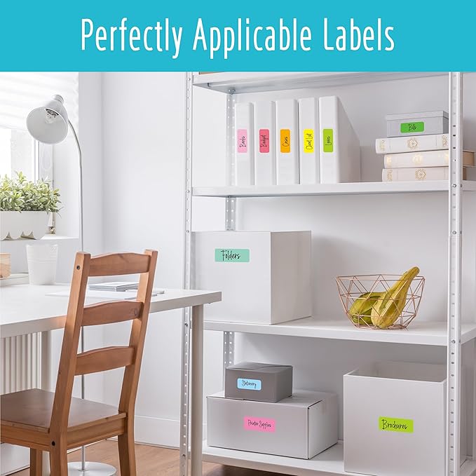 360 PCS Removable Labels, 14 Colors Self-Adhesive Rectangular Stickers Water/Oil/Tear Resistant with Perforation Line for Food Containers Kitchen Restaurant Storage Organization (8 Sheets, 2 Sizes)