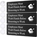 ASSURED SIGNS Employees Must Wash Hands Sign - 3 Pack - 3" x 9" - Ideal Hand Washing Signs for Wall, Door or Sink - Perfect Wash Your Hands Sign Notice for Food Service, Staff Bathroom, Hand Washing Station, or Commercial Kitchen