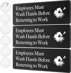 ASSURED SIGNS Employees Must Wash Hands Sign - 3 Pack - 3" x 9" - Ideal Hand Washing Signs for Wall, Door or Sink - Perfect Wash Your Hands Sign Notice for Food Service, Staff Bathroom, Hand Washing Station, or Commercial Kitchen