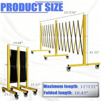 Industrial Expandable Barricade,Folding Security Gate Safety Barricade with Casters,Mobile Barrier Gate Outdoor,Adjustable Traffic Fence for Road Construction, Traffic Control,Pool (11FT-2PCS)
