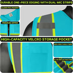 Safety Vest Customize Logo with 5 Pockets & Zipper Reflective High Visibility Vest Class 2 Outdoor Workwear