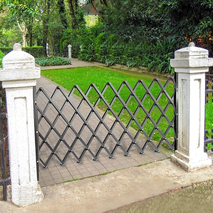 VEVOR Single Folding Security Gate, 51.57" H x 42" W Folding Door Gate, Steel Accordion Security Gate, Flexible Expanding Security Gate, 360° Rolling Barricade Gate, Scissor Gate or Door with Padlock