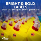Perco Fluorescent Red 1-Inch Circle Promotional Sale Stickers — 1,000 Labels Per Roll—Ideal for Storefronts, Retail Merchandising, Flea Markets, Sales Events, Discount Marking, Clearance—Made in USA
