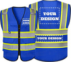 Safety Vest Reflective High Visibility with 5 Pockets ＆Zipper Class 2 Adult Unisex Construction Security Workwear