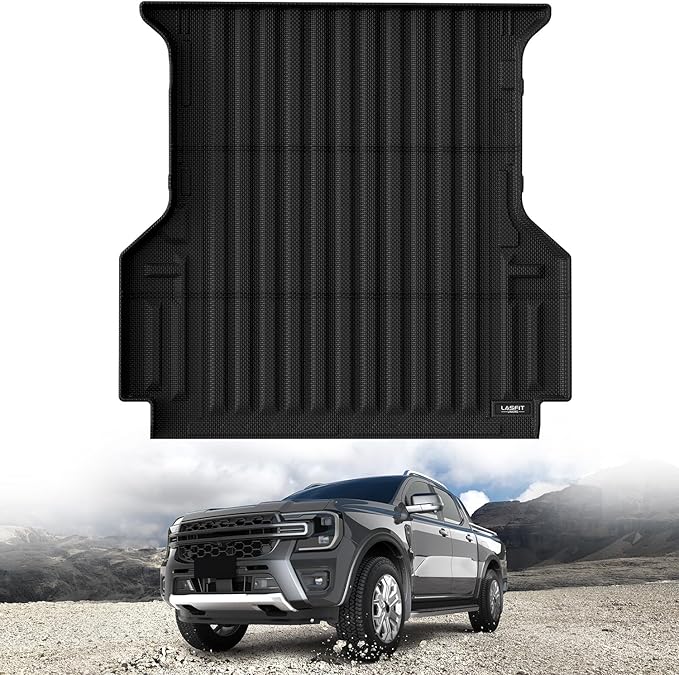 LASFIT Bed Mat for Ford Ranger 2025 2024 5.0ft Truck Bed All Weather Protector TPE Easy Clean Durable Bed Liner -Not Fit for Drop in Bedlienr