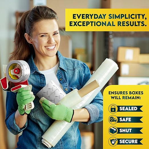 Packing Tape Clear Packaging Tape Heavy Duty Strong Shipping Refills Dispenser Transparent Thick Moving Supplies Mailing Boxes Sealing Office Storage Home - 60 Yds x 1.88" Wide x 2.7 Mil Thick 6 Rolls