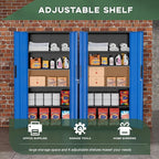 Greenvelly Metal Storage Cabinet, 72" Locking Metal Garage Storage Cabinet with Doors and 4 Adjustable Shelves, Lockable Steel Cabinet for Home Office, Garage, Shop, School (Blue 32" W x 16" D)