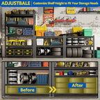 63''H Garage Shelving Heavy Duty, 1600LBS Storage Shelves, 5-Tier Adjustable Metal Shelve Storage Shelf Rack, Industrial Shelving Unit for Garage, Warehouse, Basement (23" W x 15.7" D x 63" H)