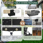 Heavy Duty Patio Furniture Covers Waterproof, 600D Outdoor Furniture Cover Waterproof for Sectional Sofa Couch, Outdoor Dining Table and Chair Set Covers 27''L x 22''W x 30''H, Black