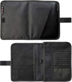 Glove Box Compartment Organizer - Car Document Holder - Owner Manual Case Pouch - Vehicle Storage Wallet for Registration & Insurance Card - Premium Auto Paperwork Holder - Log Book included - Black