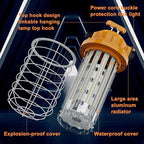 150W LED Temporary Work Light Fixture 24000 Lumen Daylight White 5000K IP64 Dust & Waterproof Stainless Steel Protective Cover for High Bay Construction Jobsite Workshop (150)