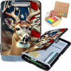 Clipboard with Storage,Heavy Duty Plastic Storage Clipboard with Low Profile Clip,Teacher Must Haves,Office Supplies,American Flag Deer