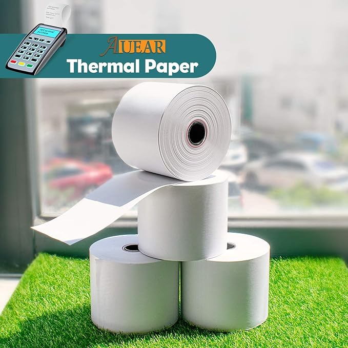 AUEAR, Thermal Cash Register POS Paper Rolls, 2 1/4" x 230' - BPA Free (50 Pack)