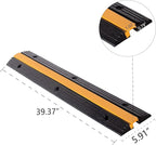 3 Pack Rubber Cable Ramp Hose Cable Protector Ramp 1 Channel 11000Lbs Load Capacity Traffic Speed Bump Wires Power Lines Extension Cord Cover for Indoor Outdoor