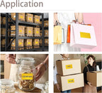 PARLAIM 3 X 5 Inch Rectangle Adhesive Color Coding Stickers,Square Colorful Inventory Stickers -250 Per Dispenser Box(Gold)