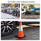 OrangeStar 8Pack 18" Orange Traffic Safety Cones, PVC Parking Cone Construction Cones w/Reflective Collar Heavy Duty Rubber Base for Driving Practice, Parking Lots and Roadwork