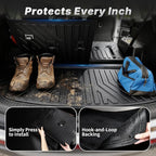 OEDRO Upgraded Floor Mats Fit for Toyota Grand Highlander 2024 2025 2026 w/Subwoofer 7 Seat(Include Hybrid), TPE Interior Seat Back Covers and Cargo Liner Behind 3rd Row (Trunk Mat with Backrest Mat)