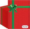 Christmas Poly Bubble Mailers | #4 Cushion Mailer, 9.5x14.5" | Self Seal | Holiday Themed, Red Green Gift Packaging Envelope | Xmas Padded Envelopes | Shipping Bags Mailing Envelopes | 100 pack Bulk