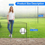 INJOPEXI Garden Fence 6 Panels 11.8ft (L)×24in (H) Decorative Garden Fence with 6 Panels Rustproof Wire No Dig Garden Fences Animal Barrier Fencing for Outdoor Patio Backyard - Without Fence Gate