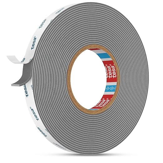 Tesa Double Sided Tape Heavy Duty 0.4in x 36ft 6703, Adhesive Mounting Tape Waterproof, Strong Foam Tape for Walls, Extreme Temp Resistant No Residue Removal Two Sided Tape for Auto, Home, Office