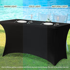 Obstal 6 Pack Stretch Spandex Table Covers for 6 Foot Tables - 6 FT Universal Rectangular Fitted Tablecloth Protector for Wedding, Banquet, Party, 72 Length x 30 Width x 30 Height Inches, Orange