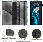 Car Registration and Insurance Holder,Leather Vehicle Glove Box Organizer Wallet for Document,Perfect for any Car,Truck,Motorcycle,Driver License,Trailer or Boat,Men & Women,Cute Dolphins and Moon