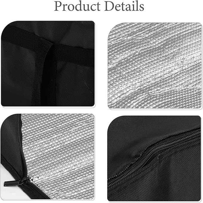 Large Capacity Insulated Pizza Bag with Double Zippers Lightweight Thermal Food Cooler for Hot and Cold Foods Portable Grocery Insulated Carry Bag