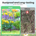 10Pcs Decorative Garden Fence, 20in(H)/10.8ft(L) Rustproof Metal Fences Animal Barrier Outdoor for Yard, Flower Bed Edging Ornamental Border Panel for Dogs, Rabbits, Dig Defence, Garden Decor, Patio
