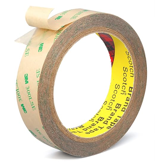 300LSE Double Sided Tape for Scrapbook 1in x 36ft, Removable Heavy Duty Double Sided Mounting Tape, Transparent Adhesive Sticky Tape for Picture Hanging Strips, Poster, LED Strips, Art Craft