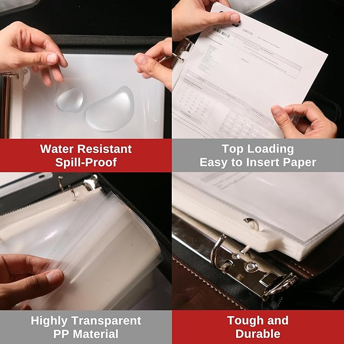 Office Werks 1000 Bulk Sheet Protectors, 8.5 X 11 Inch Clear Page for 3 Ring Binder, 35 Micron Plastic Sheet Sleeves, Durable Top Loading Paper Protector with Reinforced Holes Archival Safe