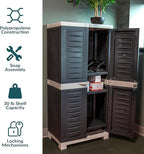 Sunnydaze Lockable Storage Cabinet - Indoor or Garage Storage Cabinet with 3 Adjustable Shelves - 48.75" H - Garage, Office, Home, Laundry Room - Charcoal