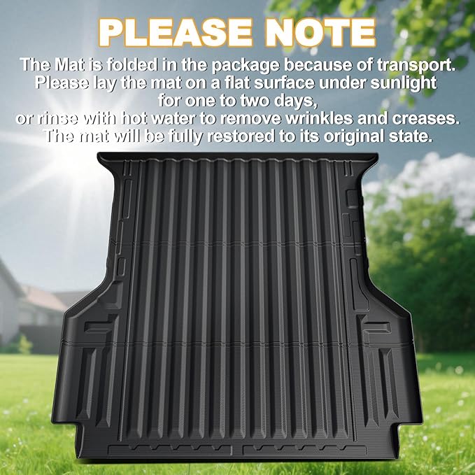 Truck Bed Mat for Ford Ranger 2025 2024, All Weather Truck Bed Liner for 2025 Ford Ranger Accessories, 5FT 59.6'' TPE Cargo Liner Truck Mat