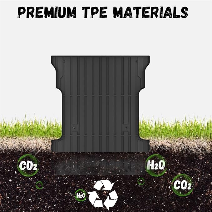 Truck Bed Mat Fit Ford F150 & Lightning 2015-2026 6.5FT Standard Bed (Not Fit 5.5FT/8FT), TPE All Weather Truck Bed Liner Cargo Liner F150 Accessories