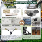 Heavy Duty Patio Furniture Covers Waterproof, 600D Outdoor Furniture Cover Waterproof for Sectional Sofa Couch, Outdoor Dining Table and Chair Set Covers 128''L x 84''W x 28''H, Beige Brown
