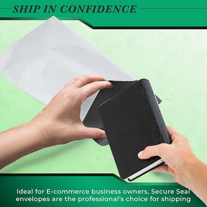 500 Pack Secure Seal White Poly Mailers - 19x24 Safe Shipping Bags - E-Commerce Self Sealing 2 Mil Poly Envelopes for Shipping