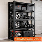 Metal Storage Shelves Unit,5-Tier Adjustable Heavy Duty Garage Shelving,3000LBS Garage Storage Industrial Shelves,Storage Racks,Steel Shelf Suitable for Shop,Warehouse,Basement