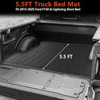 KARPAL Truck Bed Mat for Ford F150 & Lightning 2024-2026 5.5FT Bed, All Weather TPE Truck Bed Liner Cargo Trunk Accessories for F150/Lightning
