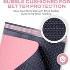 Light Pink Poly Bubble Mailers 8.5x12 inch #2 | Self Seal Padded Envelopes | Cushioned Bubble Mailer | Usable Size 8.5x11 | Water Proof | Lightweight mailing Shipping Bags | 200 Pack Bulk