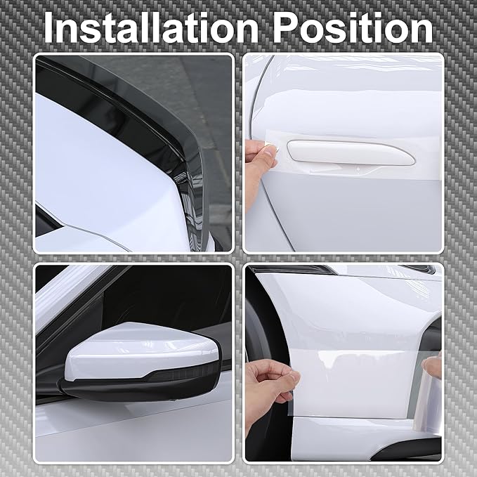 Lypumso Clear Vinyl Wrap Tape, Universal Car Door Edge Guard Door Sill Protector, Transparent Paint Protection Film for Most Cars Rearview Mirror Handle Bumper Window Stair (6inch x 30ft)