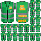 BeautyWill 10/20 Pack Custom Logo Safety Vest,Bulk High Visibility Class 2 Reflective Work Vests