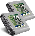 Tarp Waterproof 4x6 Feet 2 Pack, 8 Mil Thick Finished Size Silver/Blue Poly Tarpaulin Outdoor, Metal Grommets, Reinforced Edges, Multipurpose Tarps Protective Cover for Camping Boat Plant