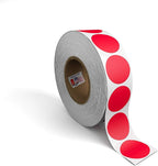 Kenco Color Coding Circle Dot Sticker Labels on a roll (RED, 1 INCH 1000 Stickers)