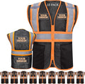 Custom Safety Vest with Logo Pockets High Visibility Reflective Vests Construction Security Workwear
