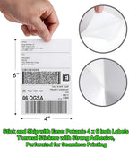 Fanfold [4 x 6 inch] x [3000 Labels] Thermal Stack Direct White Strong Adhesive Perforated Postage Shipping Printer Compatible with Zebra SNBC Epson Rollo (3000 Labels, Fanfold)