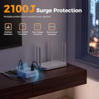 TESSAN 10 Ft Surge Protector Power Strip, 4 USB(2 USB C) 8 Outlets, Flat Plug Extension Cord with Multiple Outlets, 2100J Protection, 20W Desk Charging Station for Home, Office, Dorm Room Essentials