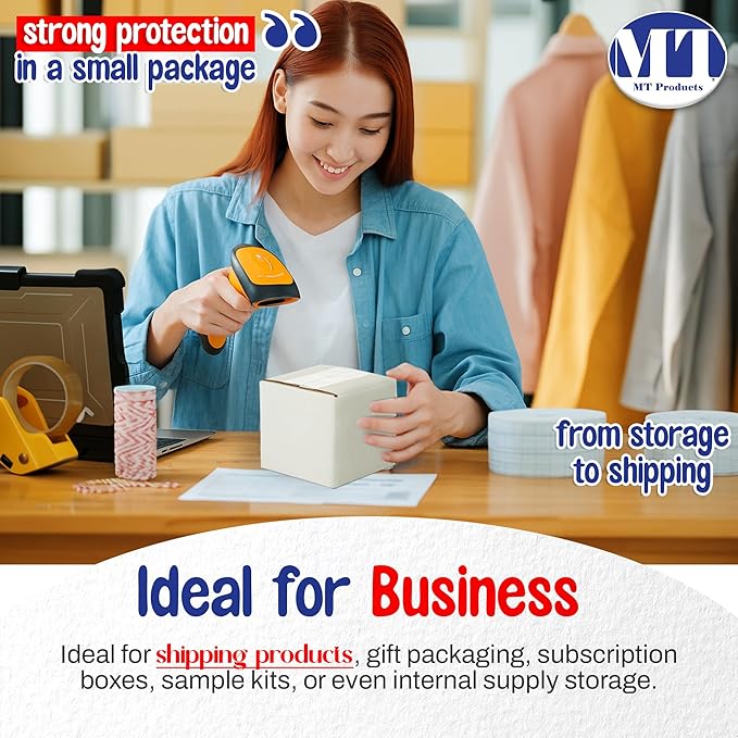 MT Products Sturdy White Corrugated Cardboard Shipping Boxes 5" x 5" x 5" - Small Mailing/Moving Boxes for Transport - Pack of 10