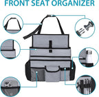 Elantrip Car Front Seat Organizer, Back Seat Storage with Adjustable Straps Truck Seat Organizers for Delivery Drive, Office File, Passenger Seat Gray