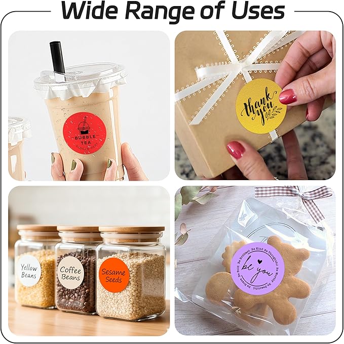 2 inch Dot Stickers Labels Circle Garage Sale Sticker 750Pcs Round Thermal Printer Stickers Printable Writable Price Labels for Yard Sale, Fluorescent Red