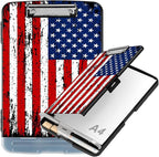 Clipboard with Storage Compartment, 8.5 x 11 Letter Size Side Opening Clip Board with Pen Holder, Hard Portable Clipboard Organizer for Nurse, Teacher, Contractor, Jobsite, American Flag 2