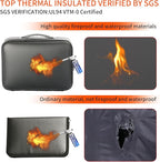 Fireproof Safe Document File Organizer Box, 5200°F Portable File Organizer with Lock,Hard Case Highly Flame-Resistant Fire Proof Waterproof File Bag with Lock, Fire Safe Home Valuables Storage